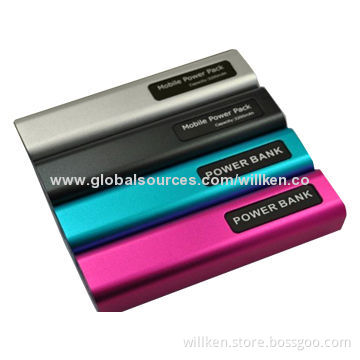 2,600mAh Portable Power Banks for iPhone and Samsung, HTC Mobile Phones, Strong Hand Light with USB